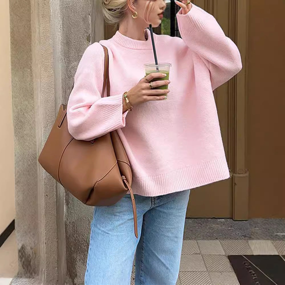 Sweet Crew Neck Pullover Sweater Winter Fashion