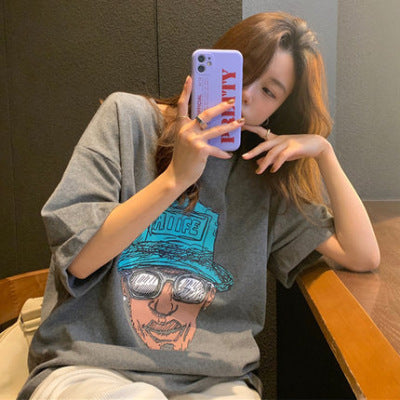 Summer Cartoon Round Neck Short Sleeve Women