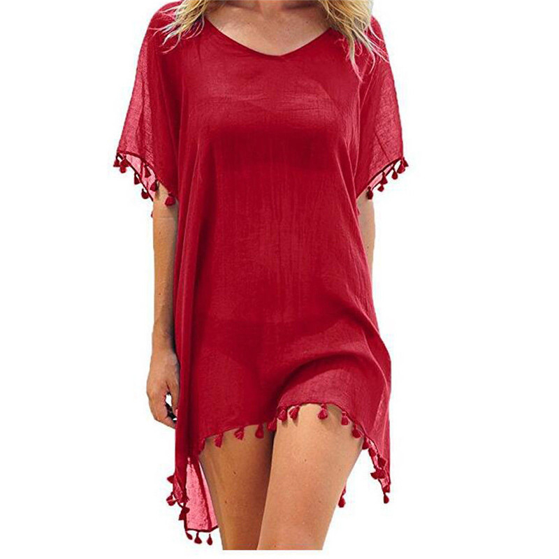 Women Blouses Loose Chiffon Dress Summer Beach