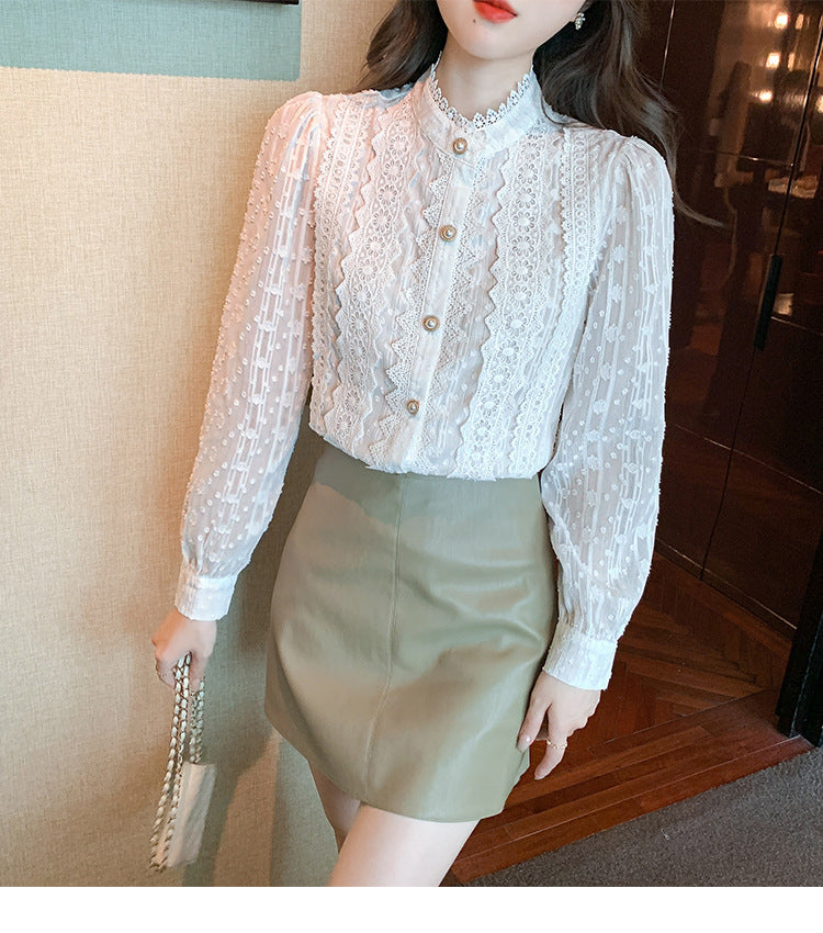 Fashionable Western-style Sweet Chiffon Blouse