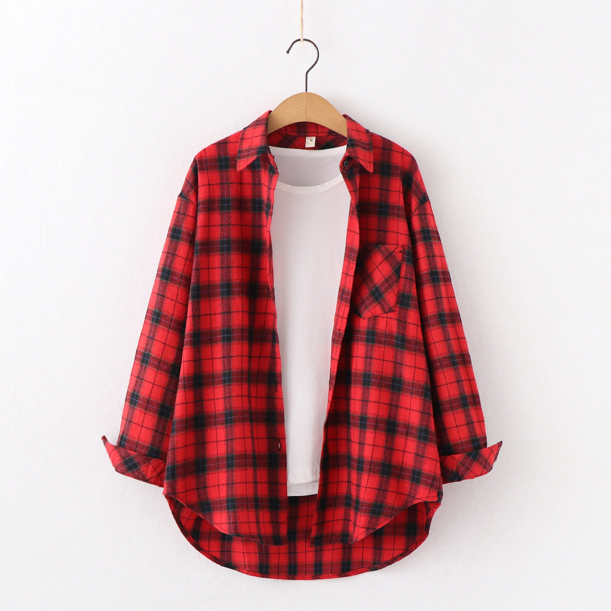 New Brand Plaid Shirt Women Loose Plus Size Blouse Female