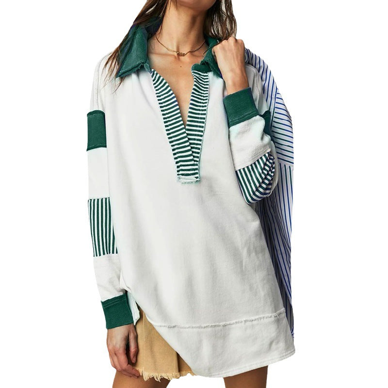 Loose V-neck Casual Long Sleeve Pullover Sweater