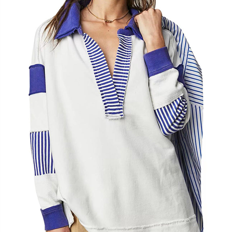 Loose V-neck Casual Long Sleeve Pullover Sweater