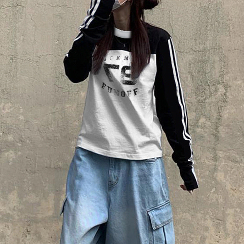 American Street Digital Printing Contrast Color Striped