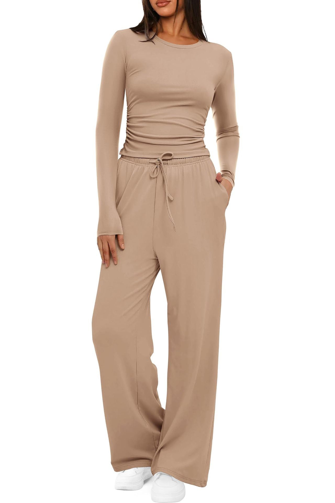 2 Pieces Women's Suit Autumn Winter Long Sleeve Tops