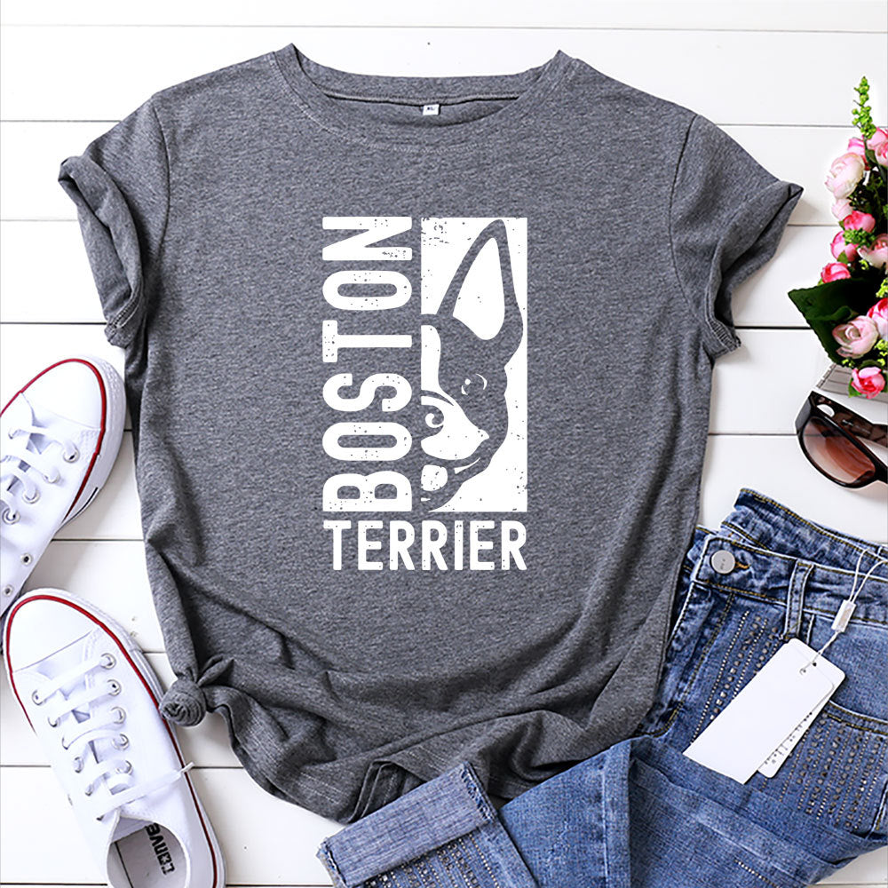 BOSTON TERRIER Short Sleeve T Shirt Top