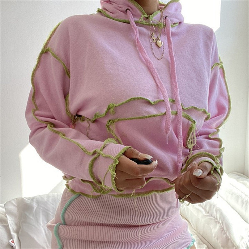 Long sleeve drawstring sweatshirt with pockets