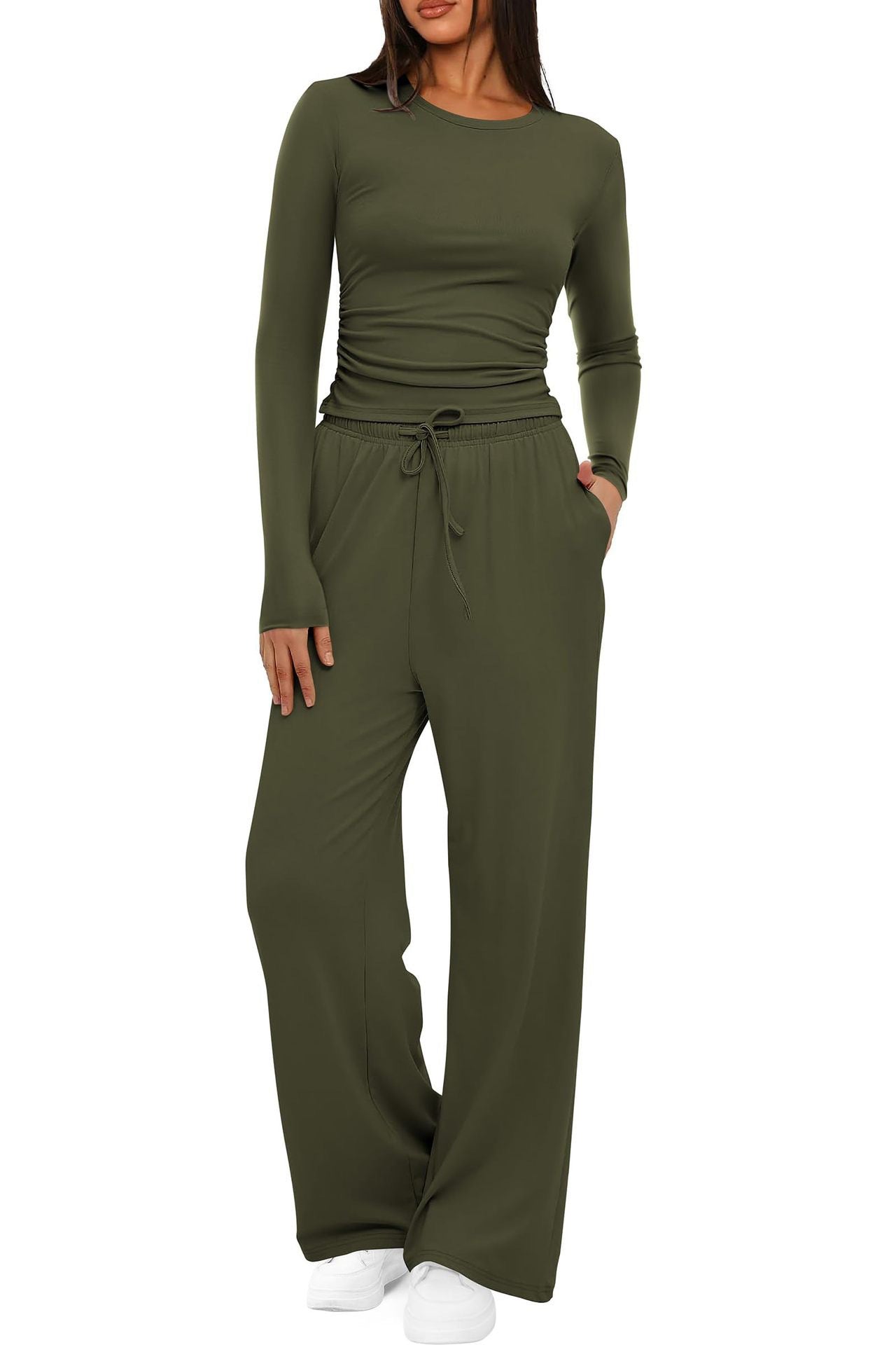 2 Pieces Women's Suit Autumn Winter Long Sleeve Tops