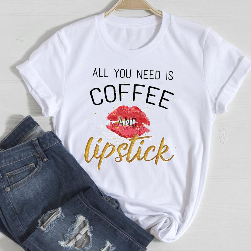 Printed Casual Short-sleeved Top T-shirt