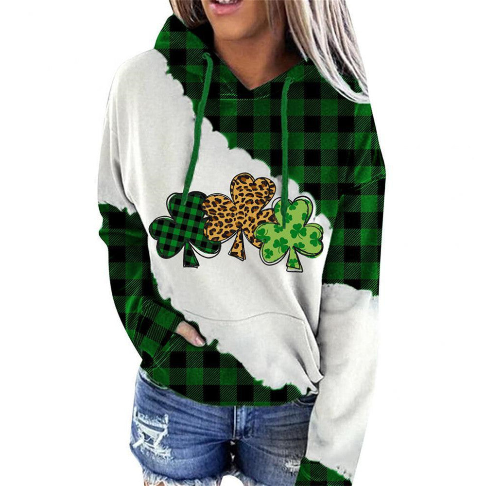 Women Sweatshirts Lucky Grass Print Streetwear