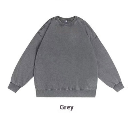 Round Neck Sweater Women's Worn Looking Washed-out