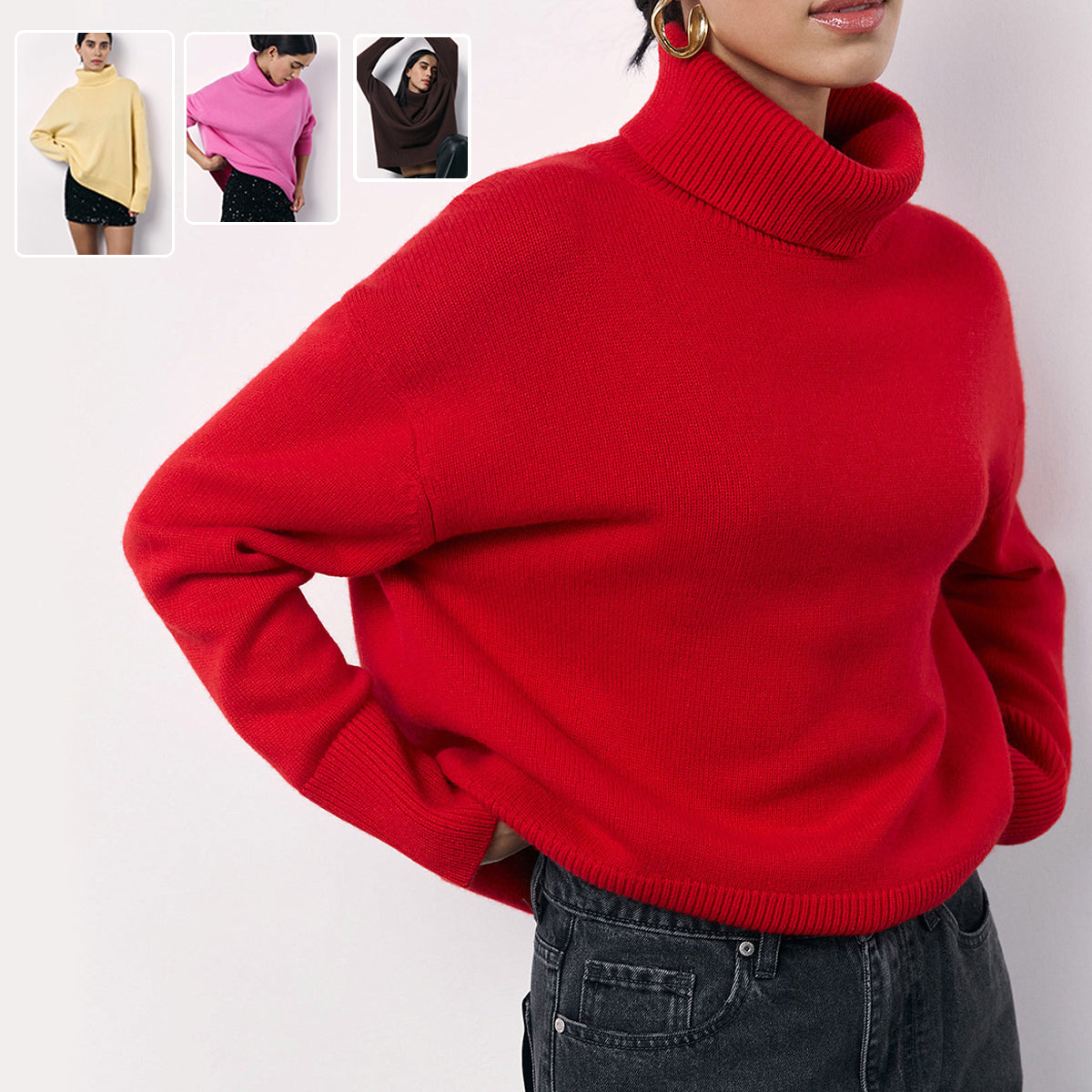 Winter Turtleneck Sweater Fashion Personality Long Sleeve Knitted