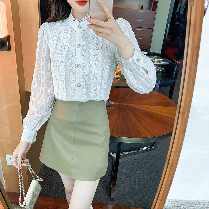 Fashionable Western-style Sweet Chiffon Blouse