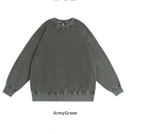 Round Neck Sweater Women's Worn Looking Washed-out