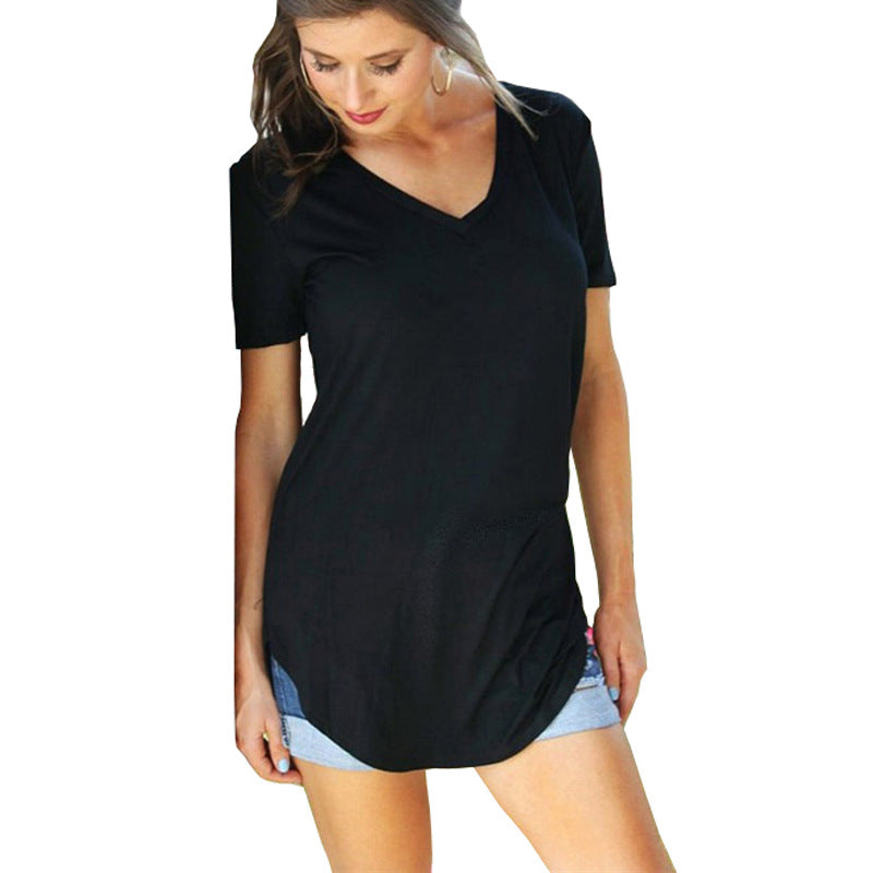 V-neck short-sleeved T-shirt women