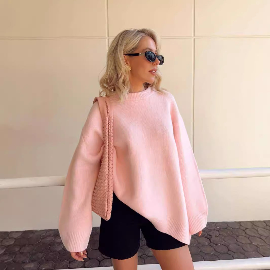 Sweet Crew Neck Pullover Sweater Winter Fashion