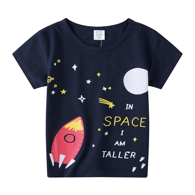 Children's Short Sleeve Boys And Girls T-shirt Cartoon Half Sleeve Top