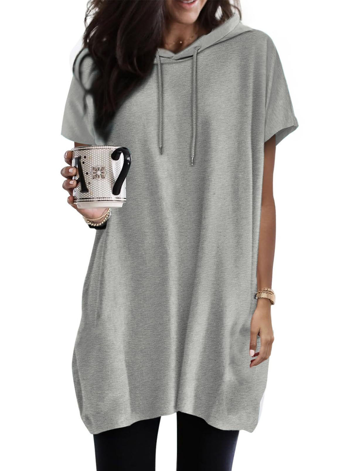 Women's Oversized Hoodie Short Sleeve Fashion