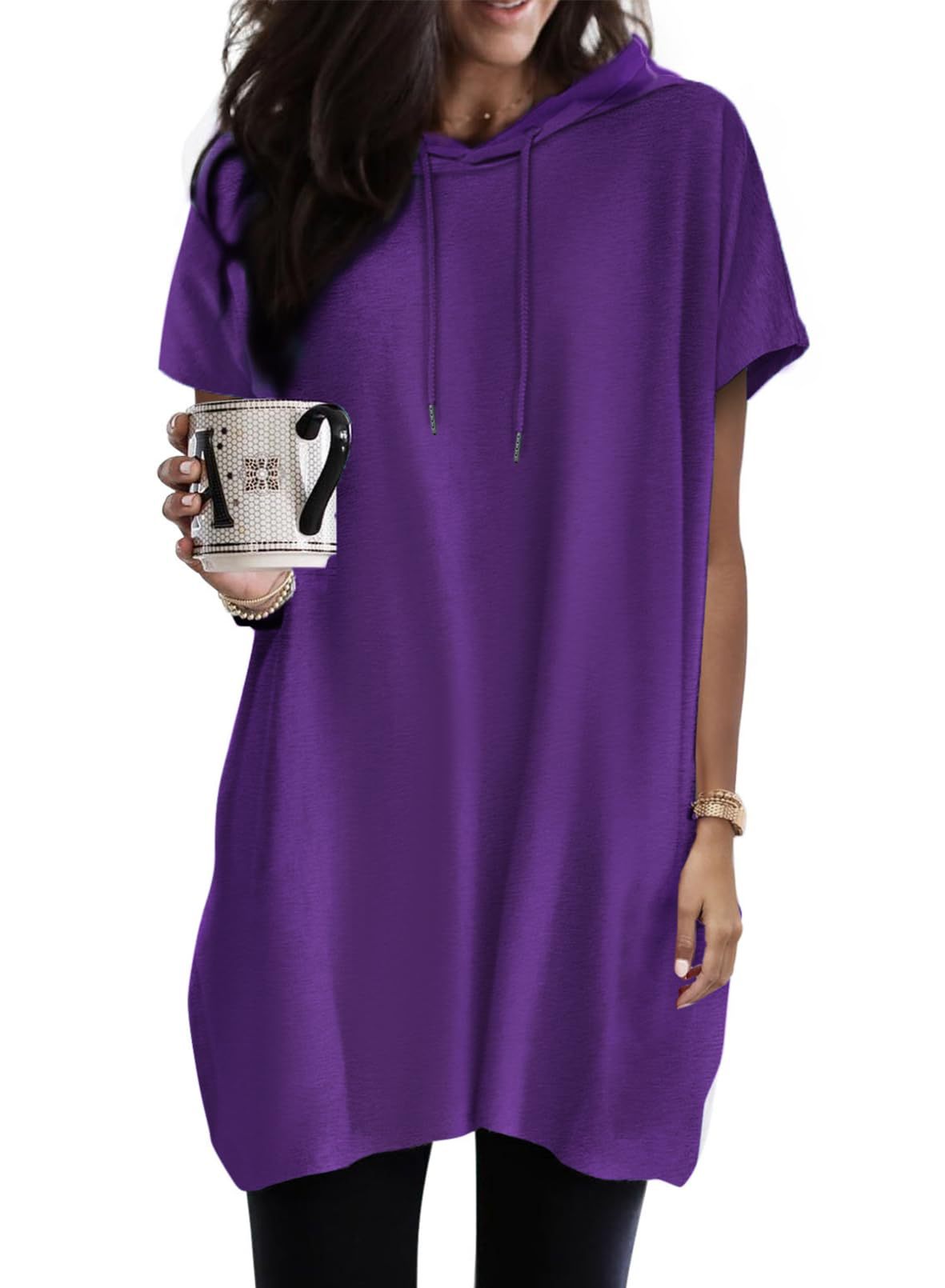 Women's Oversized Hoodie Short Sleeve Fashion