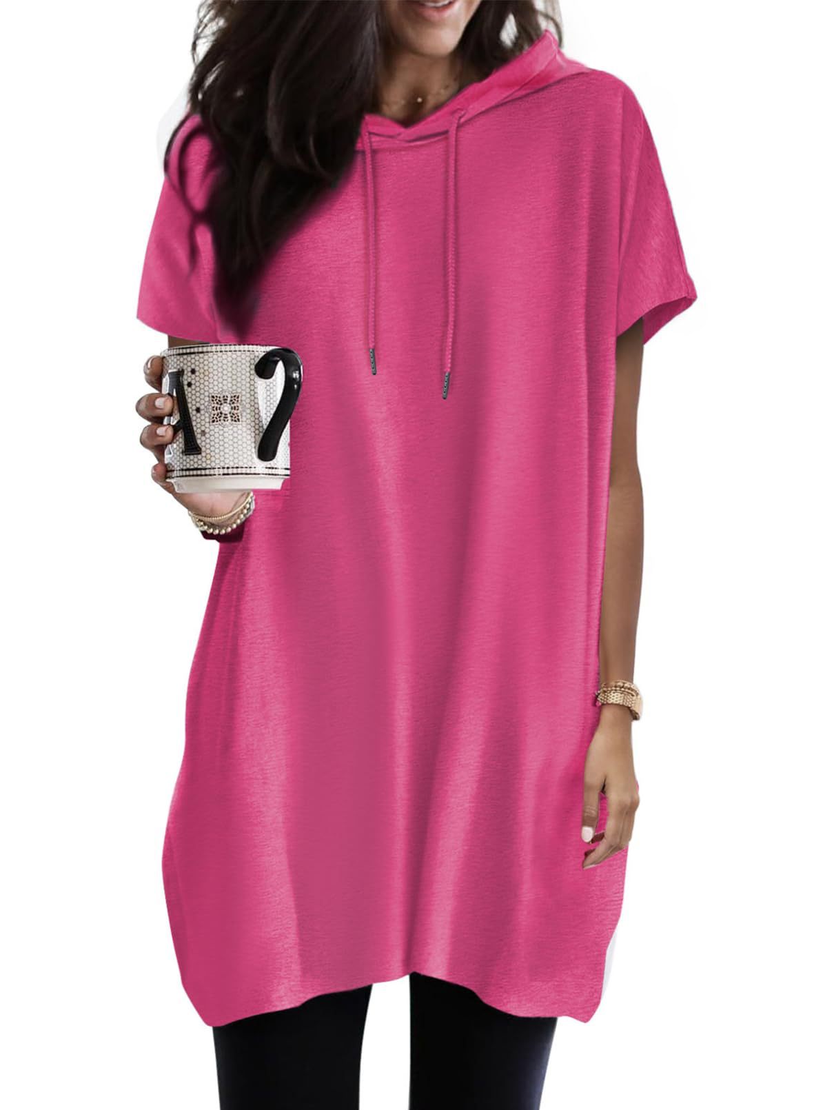 Women's Oversized Hoodie Short Sleeve Fashion