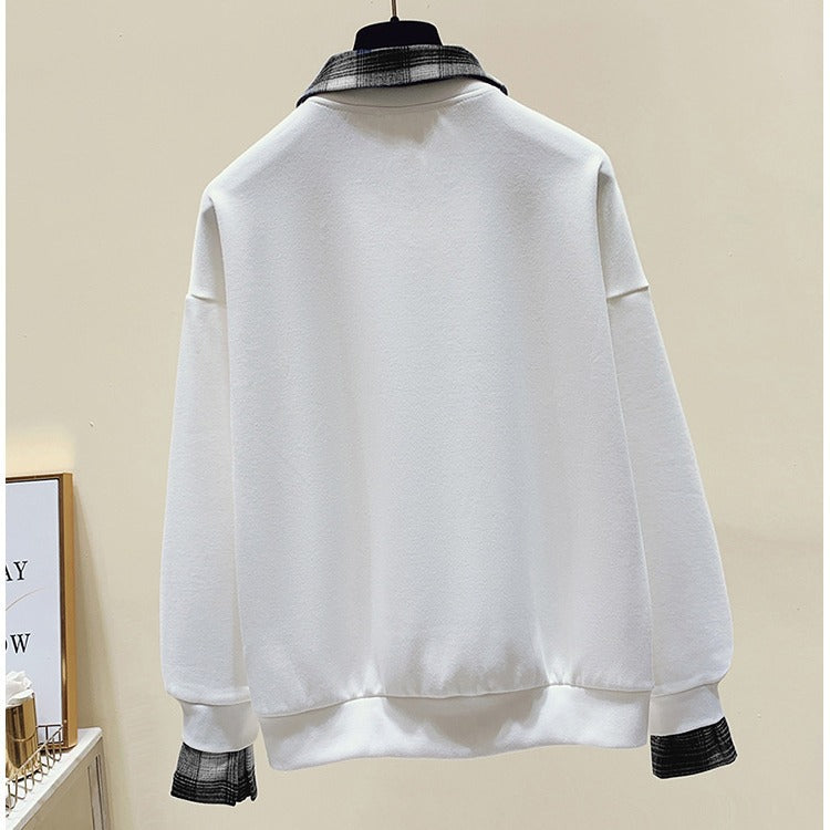 Fake Two-piece Long-sleeved Sweater Fashion Casual Temperament
