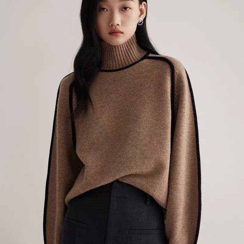 Autumn And Winter Half Turtleneck Three-dimensional Sweater