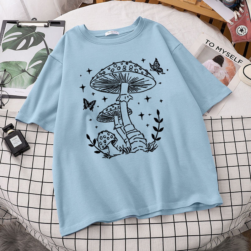 Women's Short Sleeve Printed Cotton T-shirt