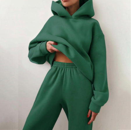 Women's Casual Hooded Sweater Two-piece Suit Hoodie