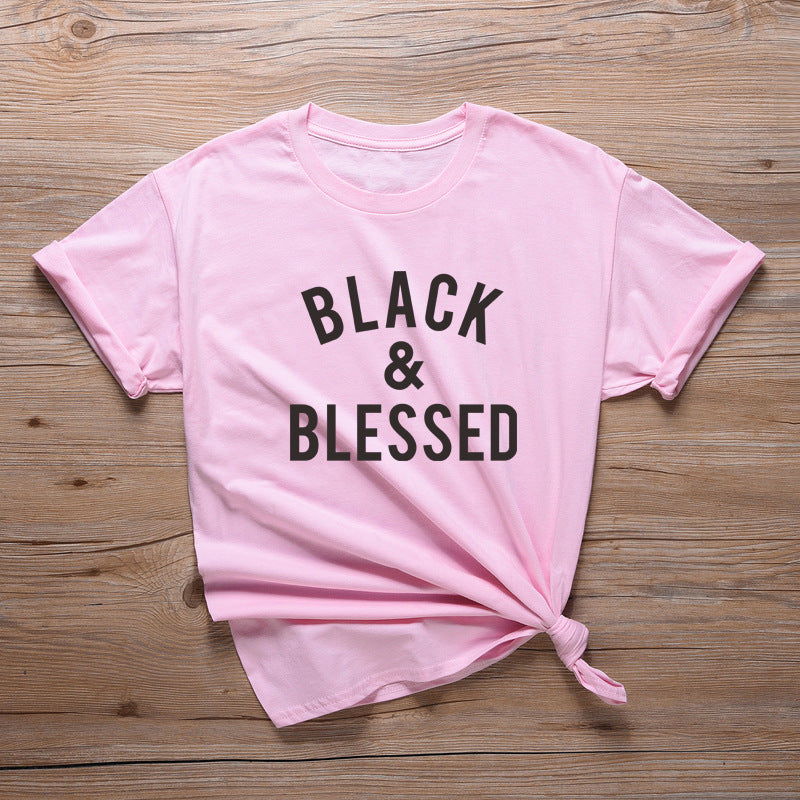 New Black Blessing Short-sleeved Top T-shirt