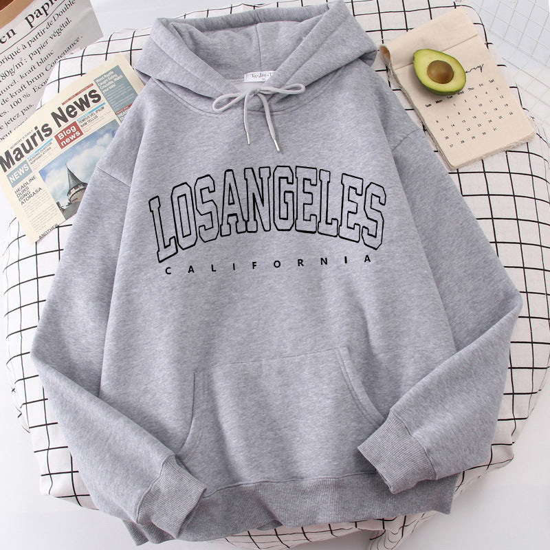 Men's And Women's Fashion Solid Color Letter Print Sports Hooded Sweatshirt