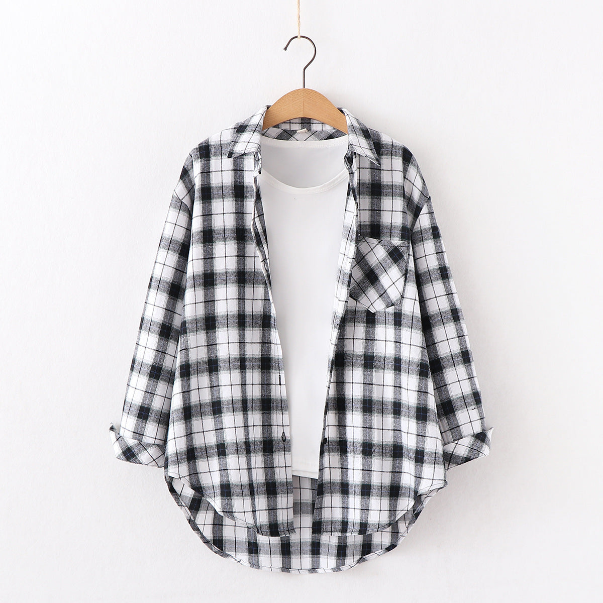 New Brand Plaid Shirt Women Loose Plus Size Blouse Female