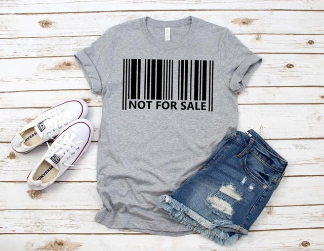 Barcode Printed Short-sleeved T-shirt