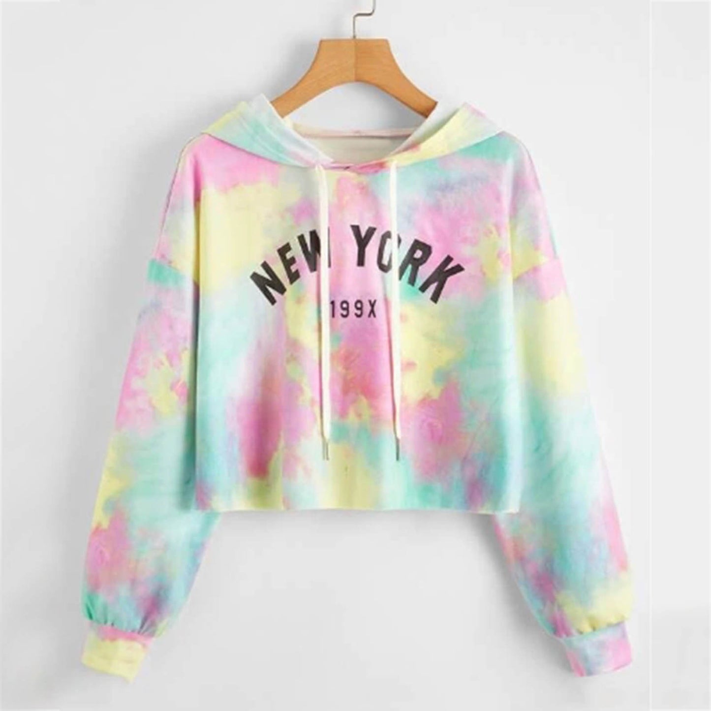 Hoodies Women Rainbow Tie Dye Print Women's