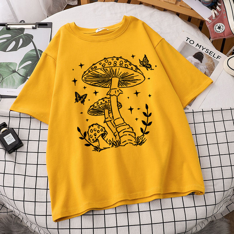 Women's Short Sleeve Printed Cotton T-shirt