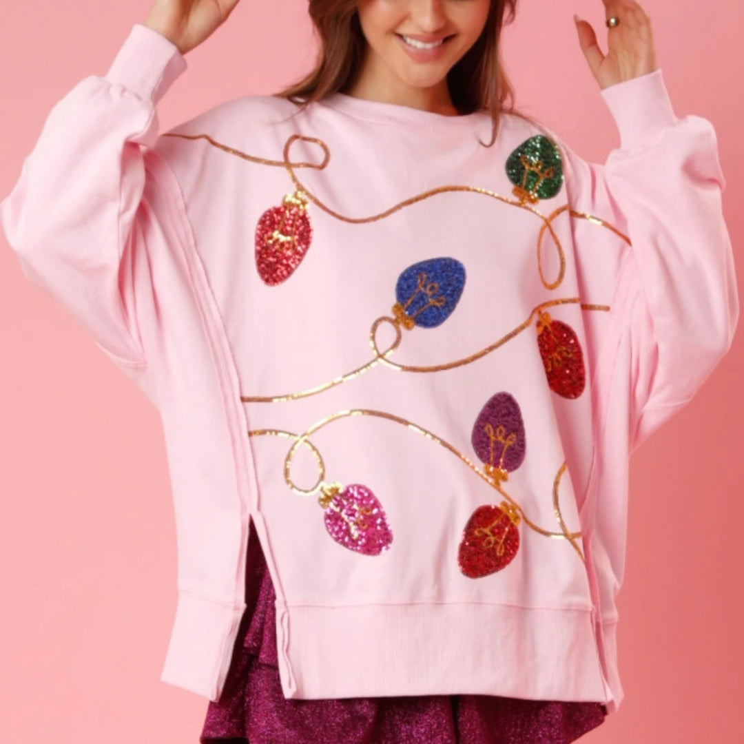 Women's Clothing Christmas Sequins Long Sleeve Pullover