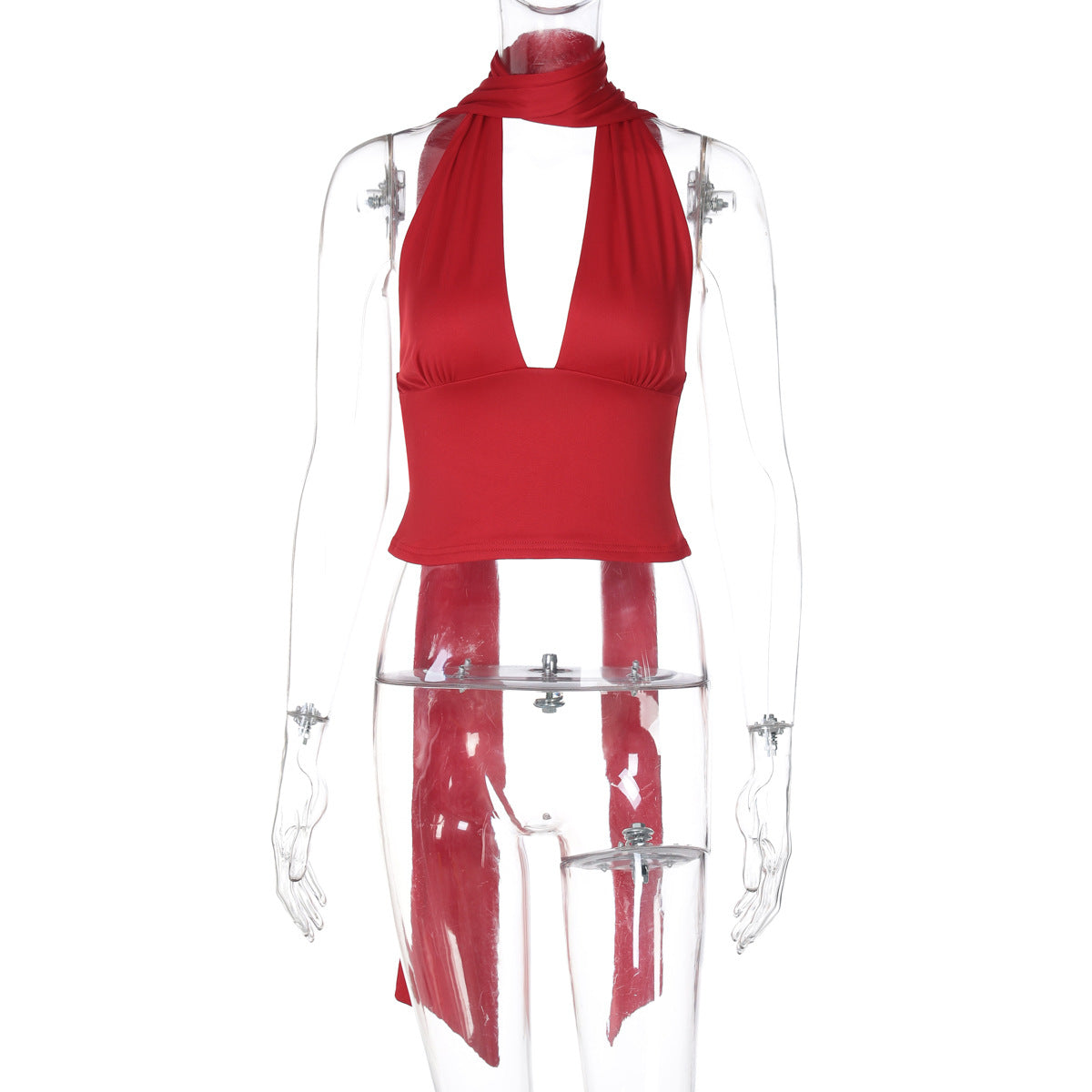 Deep V-neck Halter Tops Summer Fashion Clothing