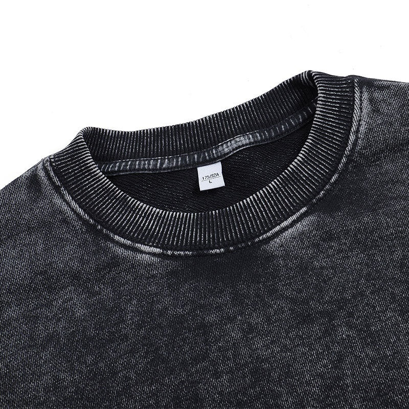 Round Neck Sweater Women's Worn Looking Washed-out
