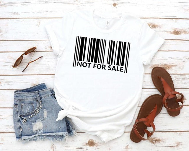 Barcode Printed Short-sleeved T-shirt