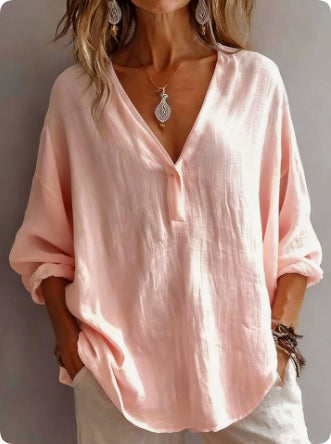 Fashion Long-sleeved Lapel Pullover Shirt Casual