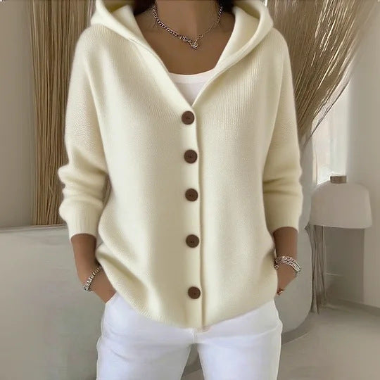 Ins Button Hooded Sweater Fashion Autumn And Winter Knitted
