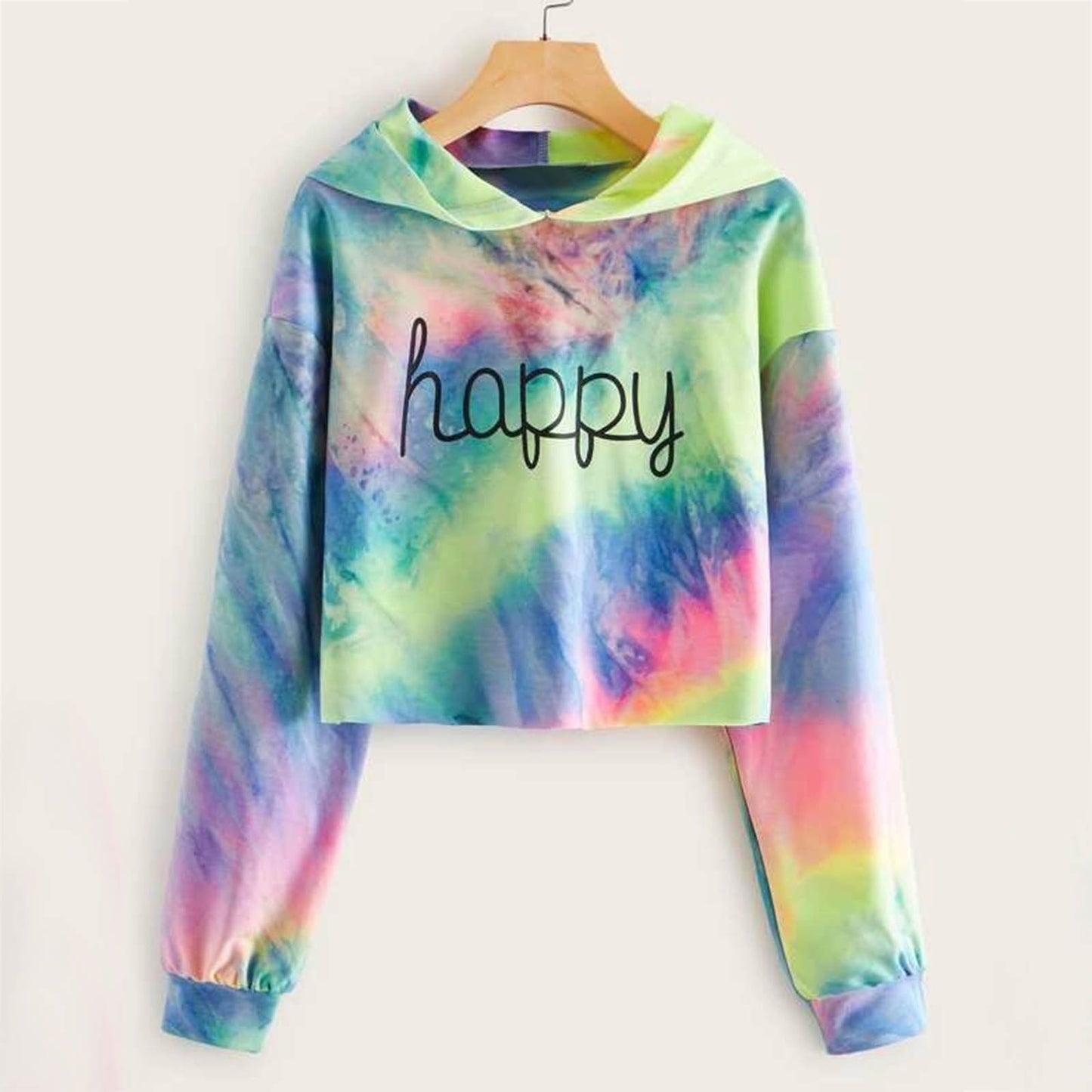 Hoodies Women Rainbow Tie Dye Print Women's