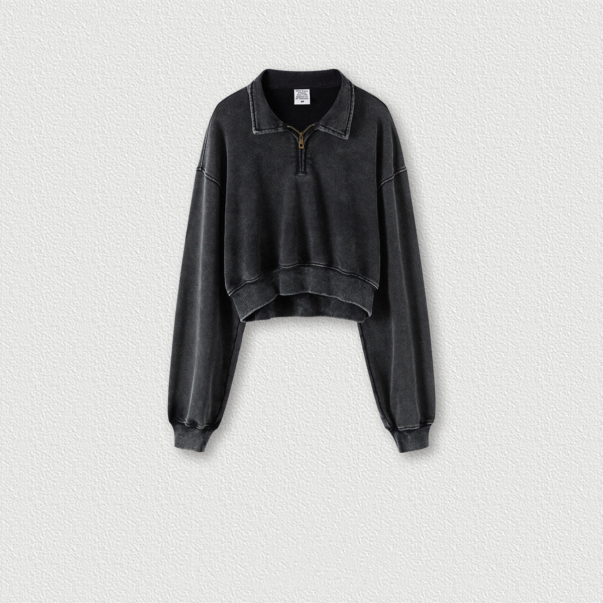 Vintage Washable Lapel Half Zip Short Sweater For Women