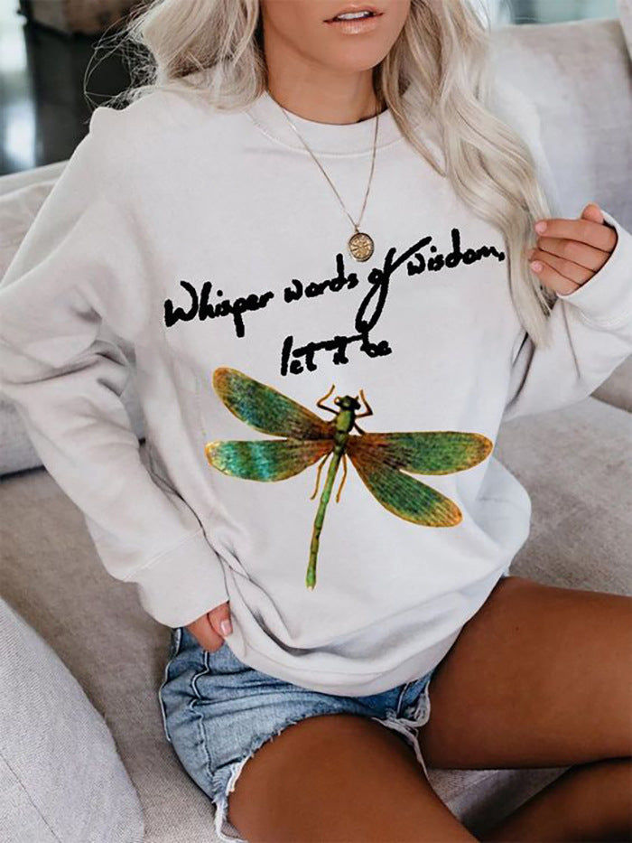 Printed Autumn And Winter Long-sleeved Pullover Loose Round Neck Sweater