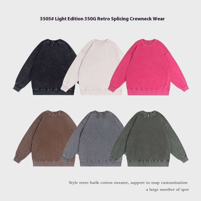 Round Neck Sweater Women's Worn Looking Washed-out