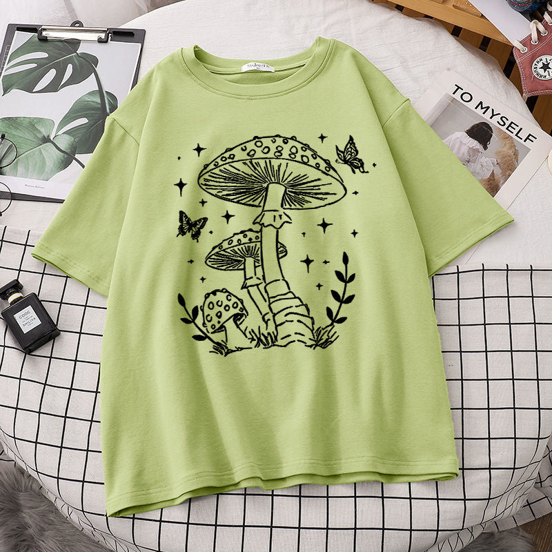 Women's Short Sleeve Printed Cotton T-shirt