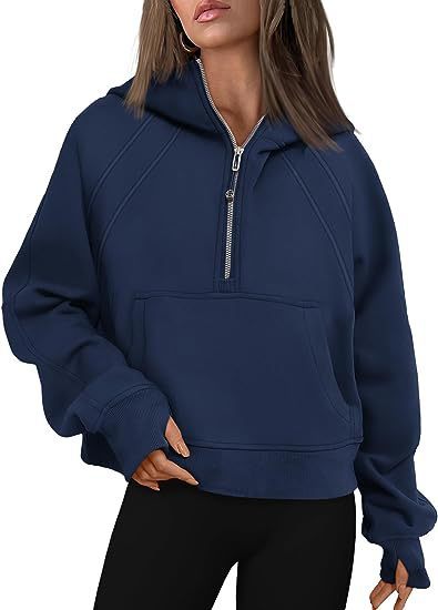 Zipper Hoodies Sweatshirts With Pocket Loose Sport