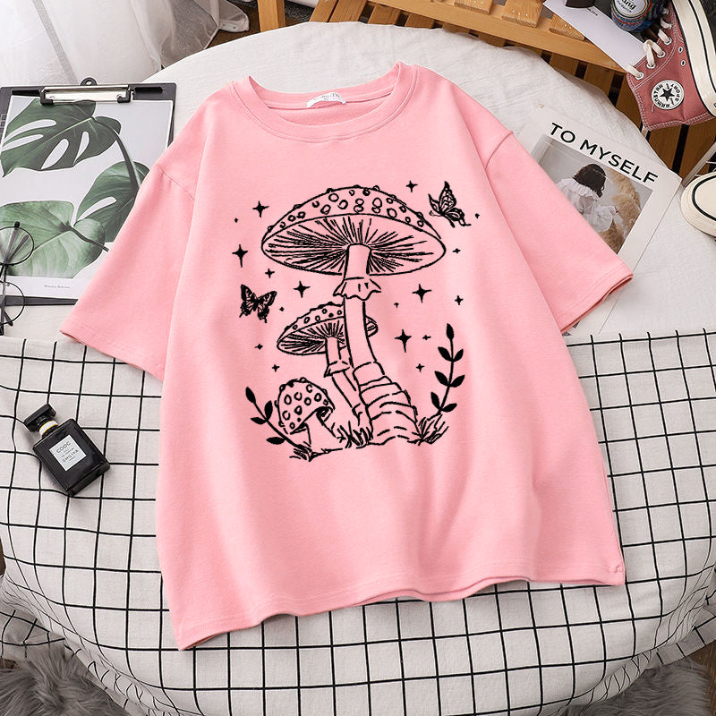 Women's Short Sleeve Printed Cotton T-shirt