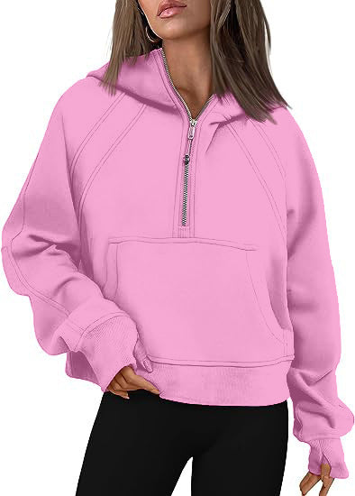 Zipper Hoodies Sweatshirts With Pocket Loose Sport