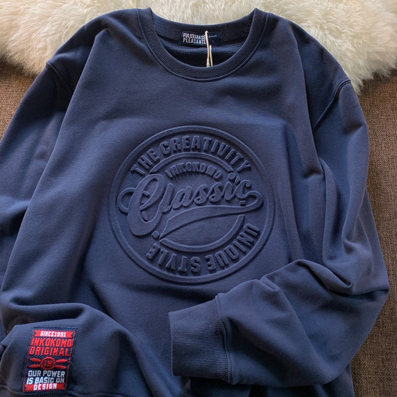 Scale Sweater Concave-convex Round Neck Fashion Style