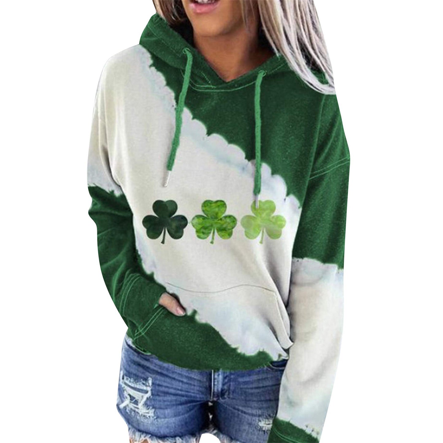 Women Sweatshirts Lucky Grass Print Streetwear